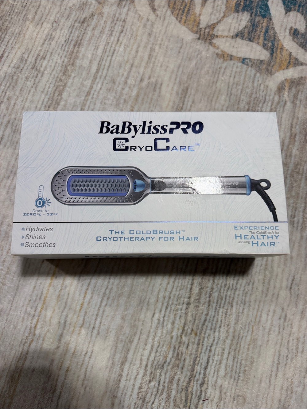 BaBylissPRO CryoCare ColdBrush Hair Brush - Silver & Blue